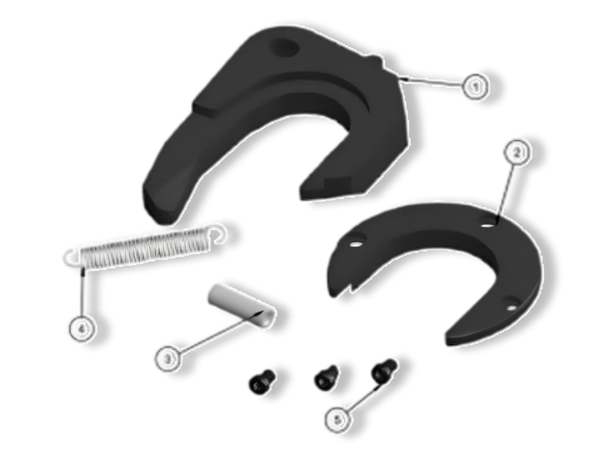 Kit de reparo completo da Quinta Roda 3.1/2 polegadas HD 1028 com gaviao forjado e barra de trava